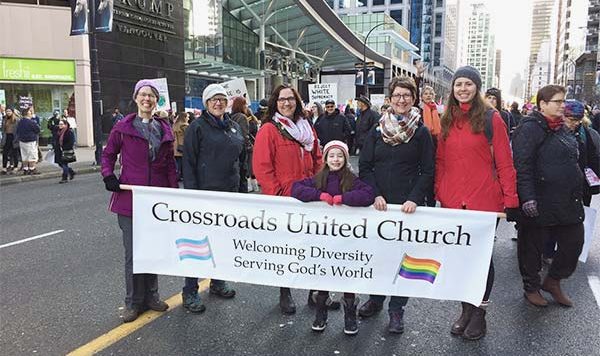 Crossroads United at the Women's March, Vancouver BC, January 2017 